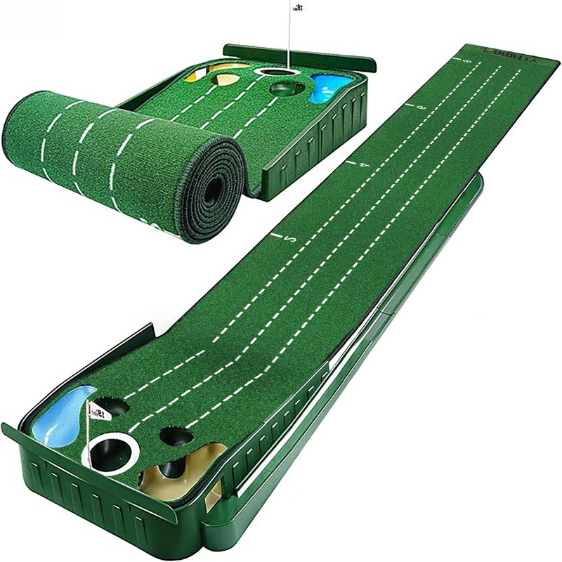 Golf Putting Mat - 5홀 벨벳 골프 퍼팅 매트, 부드러운