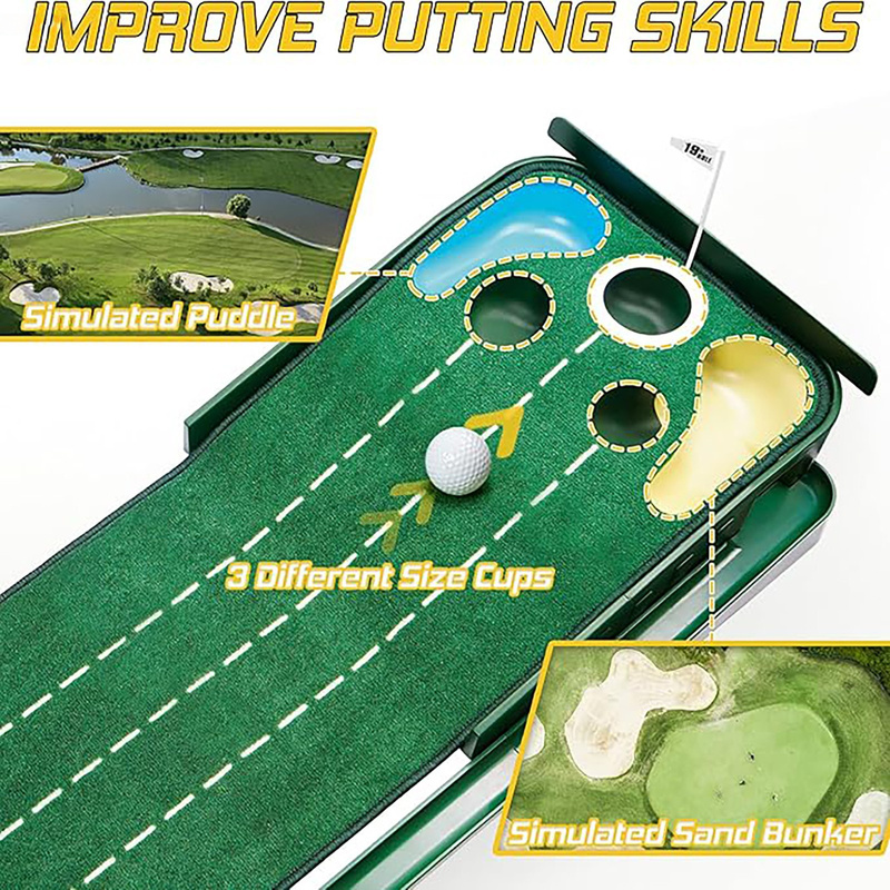5홀 벨벳 골프 퍼팅 매트, 부드러운 롤링 터프, 미끄 - Golf Putting Mat 리뷰 및 가격