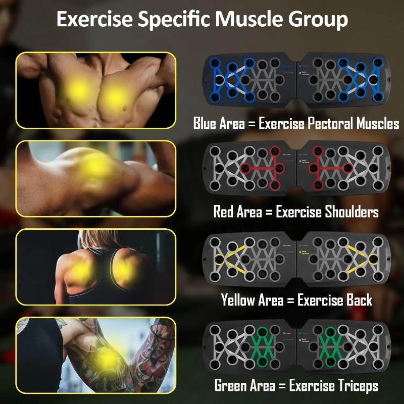 저항 밴드가 있는 접이식 푸시업 보드, 다기능 푸시업  - Sports Equipment Club 리뷰 및 가격